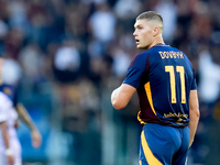 Artem Dovbyk of AS Roma looks on during the Serie A Enilive match between AS Roma and Udinese Calcio at Stadio Olimpico on September 22, 202...