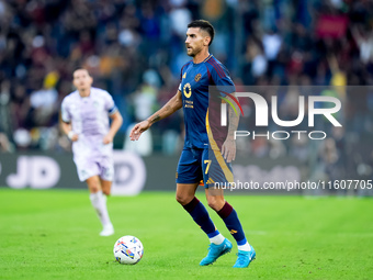 Lorenzo Pellegrini of AS Roma during the Serie A Enilive match between AS Roma and Udinese Calcio at Stadio Olimpico on September 22, 2024 i...