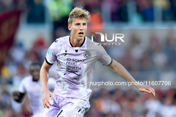 Thomas Thiesson Kristensen of Udinese Calcio during the Serie A Enilive match between AS Roma and Udinese Calcio at Stadio Olimpico on Septe...