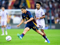 Niccolo' Pisilli of AS Roma during the Serie A Enilive match between AS Roma and Udinese Calcio at Stadio Olimpico on September 22, 2024 in...