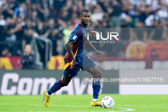 Evan Ndicka of AS Roma during the Serie A Enilive match between AS Roma and Udinese Calcio at Stadio Olimpico on September 22, 2024 in Rome,...