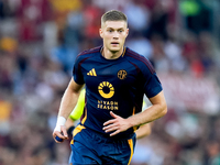 Artem Dovbyk of AS Roma looks on during the Serie A Enilive match between AS Roma and Udinese Calcio at Stadio Olimpico on September 22, 202...