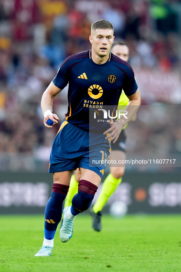 Artem Dovbyk of AS Roma during the Serie A Enilive match between AS Roma and Udinese Calcio at Stadio Olimpico on September 22, 2024 in Rome...