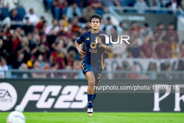 Paulo Dybala of AS Roma looks on during the Serie A Enilive match between AS Roma and Udinese Calcio at Stadio Olimpico on September 22, 202...