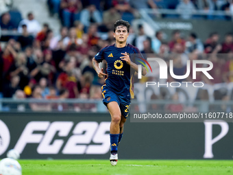 Paulo Dybala of AS Roma looks on during the Serie A Enilive match between AS Roma and Udinese Calcio at Stadio Olimpico on September 22, 202...