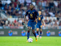 Evan Ndicka of AS Roma during the Serie A Enilive match between AS Roma and Udinese Calcio at Stadio Olimpico on September 22, 2024 in Rome,...