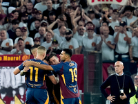 Paulo Dybala of AS Roma scores second goal during the Serie A Enilive match between AS Roma and Udinese Calcio at Stadio Olimpico on Septemb...