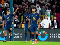 Paulo Dybala of AS Roma scores second goal during the Serie A Enilive match between AS Roma and Udinese Calcio at Stadio Olimpico on Septemb...