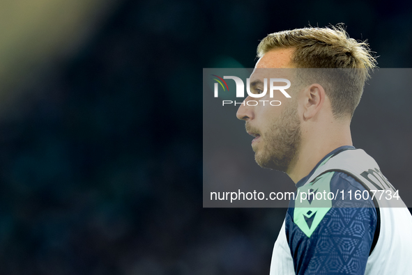 Sandi Lovric of Udinese Calcio looks on during the Serie A Enilive match between AS Roma and Udinese Calcio at Stadio Olimpico on September...