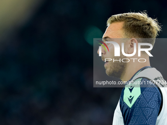 Sandi Lovric of Udinese Calcio looks on during the Serie A Enilive match between AS Roma and Udinese Calcio at Stadio Olimpico on September...