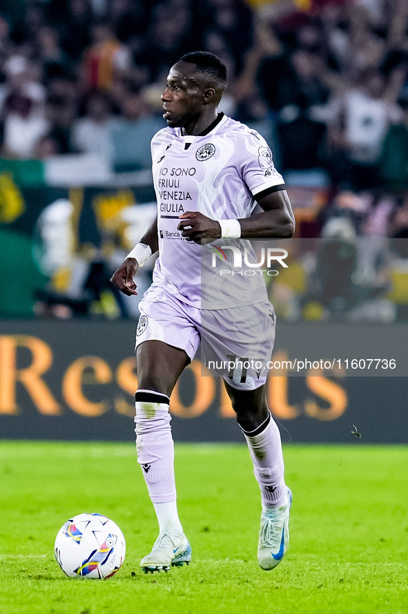 Hassane Kamara of Udinese Calcio during the Serie A Enilive match between AS Roma and Udinese Calcio at Stadio Olimpico on September 22, 202...