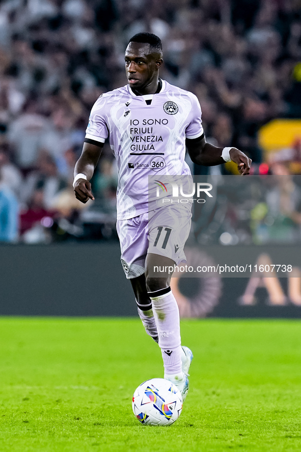 Hassane Kamara of Udinese Calcio during the Serie A Enilive match between AS Roma and Udinese Calcio at Stadio Olimpico on September 22, 202...