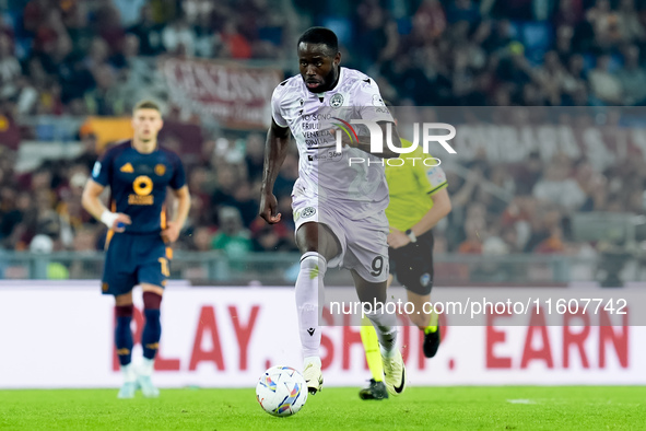 Keinan Davis of Udinese Calcio during the Serie A Enilive match between AS Roma and Udinese Calcio at Stadio Olimpico on September 22, 2024...