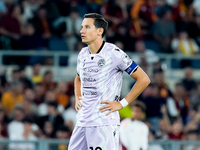 Florian Thauvin of Udinese Calcio reacts during the Serie A Enilive match between AS Roma and Udinese Calcio at Stadio Olimpico on September...