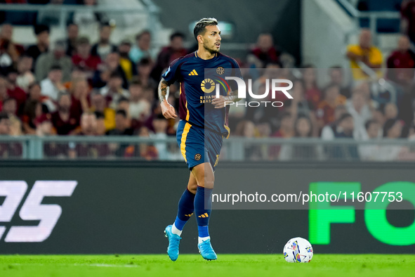 Leandro Paredes of AS Roma during the Serie A Enilive match between AS Roma and Udinese Calcio at Stadio Olimpico on September 22, 2024 in R...