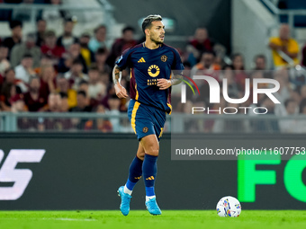 Leandro Paredes of AS Roma during the Serie A Enilive match between AS Roma and Udinese Calcio at Stadio Olimpico on September 22, 2024 in R...