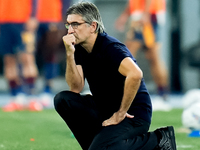 Kosta Runjaic head coach of Udinese Calcio looks on during the Serie A Enilive match between AS Roma and Udinese Calcio at Stadio Olimpico o...