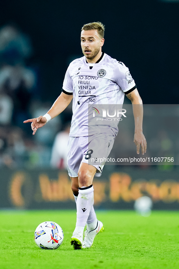 Sandi Lovric of Udinese Calcio during the Serie A Enilive match between AS Roma and Udinese Calcio at Stadio Olimpico on September 22, 2024...