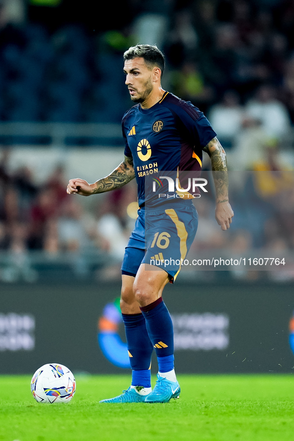 Leandro Paredes of AS Roma during the Serie A Enilive match between AS Roma and Udinese Calcio at Stadio Olimpico on September 22, 2024 in R...