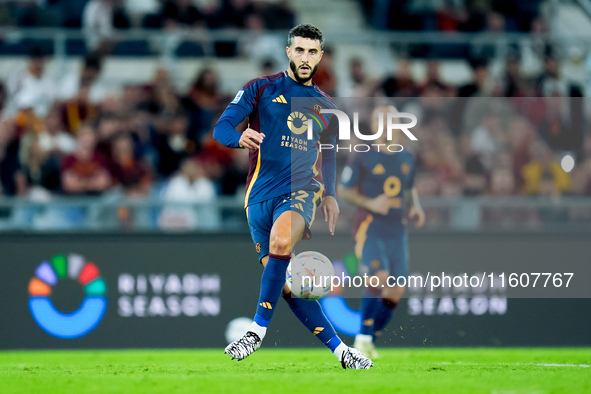 Mario Hermoso of AS Roma during the Serie A Enilive match between AS Roma and Udinese Calcio at Stadio Olimpico on September 22, 2024 in Rom...