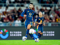 Mario Hermoso of AS Roma during the Serie A Enilive match between AS Roma and Udinese Calcio at Stadio Olimpico on September 22, 2024 in Rom...