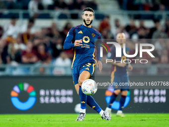 Mario Hermoso of AS Roma during the Serie A Enilive match between AS Roma and Udinese Calcio at Stadio Olimpico on September 22, 2024 in Rom...