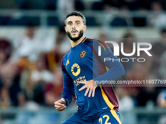 Mario Hermoso of AS Roma during the Serie A Enilive match between AS Roma and Udinese Calcio at Stadio Olimpico on September 22, 2024 in Rom...