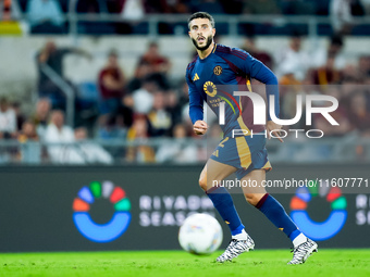 Mario Hermoso of AS Roma during the Serie A Enilive match between AS Roma and Udinese Calcio at Stadio Olimpico on September 22, 2024 in Rom...