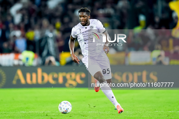 Isaak Toure' of Udinese Calcio during the Serie A Enilive match between AS Roma and Udinese Calcio at Stadio Olimpico on September 22, 2024...