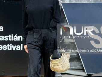 Pamela Anderson arrives at the Maria Cristina Hotel during the 72nd San Sebastian International Film Festival in San Sebastian, Spain, on Se...