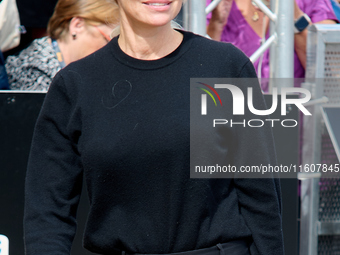 Pamela Anderson arrives at the Maria Cristina Hotel during the 72nd San Sebastian International Film Festival in San Sebastian, Spain, on Se...