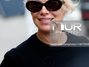 Pamela Anderson arrives at the Maria Cristina Hotel during the 72nd San Sebastian International Film Festival in San Sebastian, Spain, on Se...