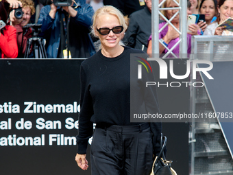 Pamela Anderson arrives at the Maria Cristina Hotel during the 72nd San Sebastian International Film Festival in San Sebastian, Spain, on Se...