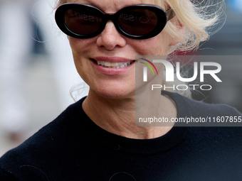 Pamela Anderson arrives at the Maria Cristina Hotel during the 72nd San Sebastian International Film Festival in San Sebastian, Spain, on Se...