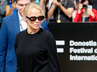 Pamela Anderson arrives at the Maria Cristina Hotel during the 72nd San Sebastian International Film Festival in San Sebastian, Spain, on Se...