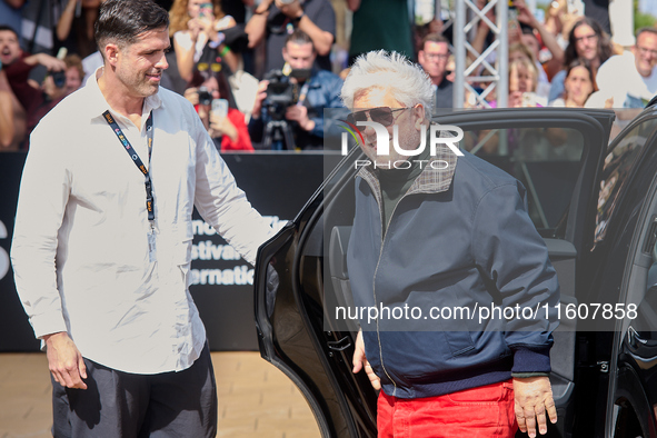 Pedro Almodovar arrives at the Maria Cristina Hotel during the 72nd San Sebastian International Film Festival in San Sebastian, Spain, on Se...