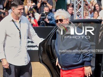 Pedro Almodovar arrives at the Maria Cristina Hotel during the 72nd San Sebastian International Film Festival in San Sebastian, Spain, on Se...