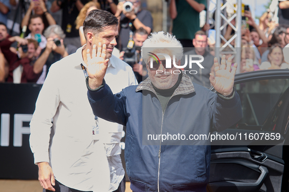 Pedro Almodovar arrives at the Maria Cristina Hotel during the 72nd San Sebastian International Film Festival in San Sebastian, Spain, on Se...