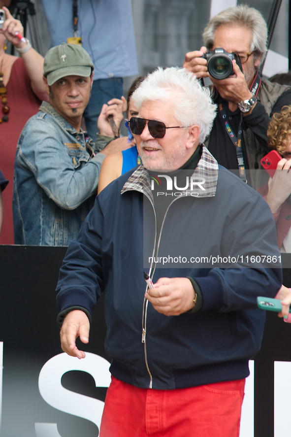 Pedro Almodovar arrives at the Maria Cristina Hotel during the 72nd San Sebastian International Film Festival in San Sebastian, Spain, on Se...