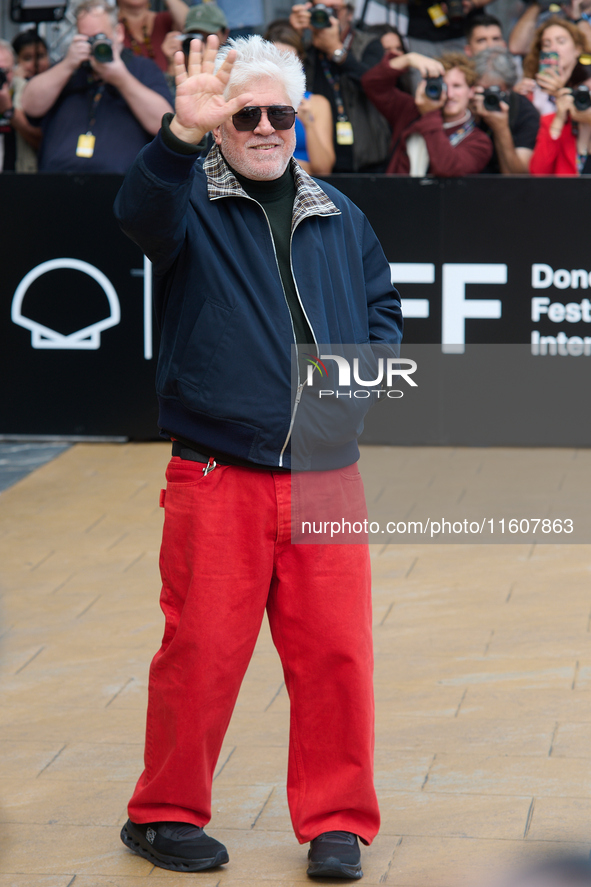 Pedro Almodovar arrives at the Maria Cristina Hotel during the 72nd San Sebastian International Film Festival in San Sebastian, Spain, on Se...