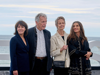 Costa-Gavras, Angela Molina, Charlotte Rampling, Marlyne Canto, and Claude Grande attend the photocall of ''Le Dernier Souffle'' during the...