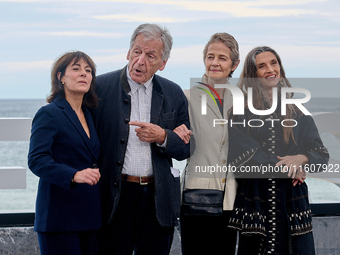 Costa-Gavras, Angela Molina, Charlotte Rampling, Marlyne Canto, and Claude Grande attend the photocall of ''Le Dernier Souffle'' during the...