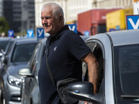 Driving instructors protest in Sofia, Bulgaria, on September 25, 2024, against new driver training regulations concerning the digitization o...