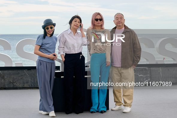 Xin You, Ni Ni, You Zhou, and Fan Liao attend the photocall of ''Bound in Heaven'' during the 72nd San Sebastian International Film Festival...