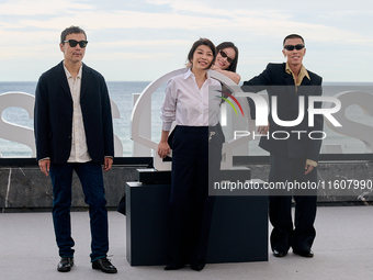 Xin You, Ni Ni, You Zhou, and Fan Liao attend the photocall of ''Bound in Heaven'' during the 72nd San Sebastian International Film Festival...