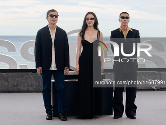 Xin You, Ni Ni, You Zhou, and Fan Liao attend the photocall of ''Bound in Heaven'' during the 72nd San Sebastian International Film Festival...