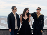 Xin You, Ni Ni, You Zhou, and Fan Liao attend the photocall of ''Bound in Heaven'' during the 72nd San Sebastian International Film Festival...