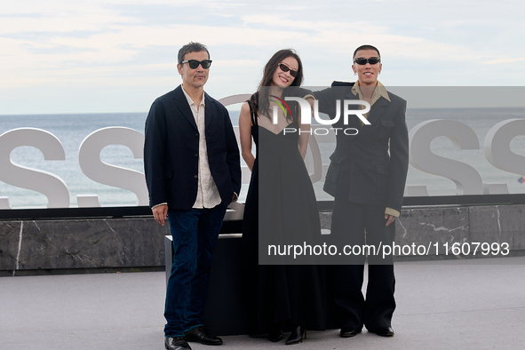 Xin You, Ni Ni, You Zhou, and Fan Liao attend the photocall of ''Bound in Heaven'' during the 72nd San Sebastian International Film Festival...