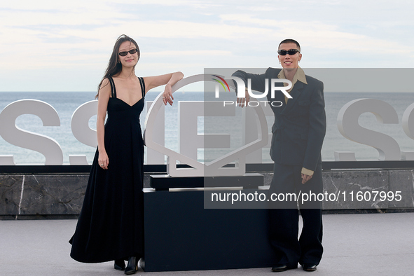 Xin You, Ni Ni, You Zhou, and Fan Liao attend the photocall of ''Bound in Heaven'' during the 72nd San Sebastian International Film Festival...