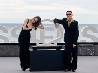 Xin You, Ni Ni, You Zhou, and Fan Liao attend the photocall of ''Bound in Heaven'' during the 72nd San Sebastian International Film Festival...